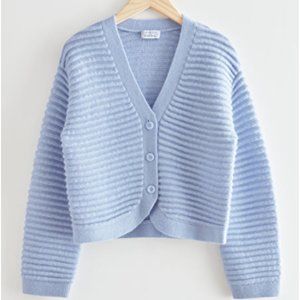& Other Stories Cropped Wool Knit Cardigan